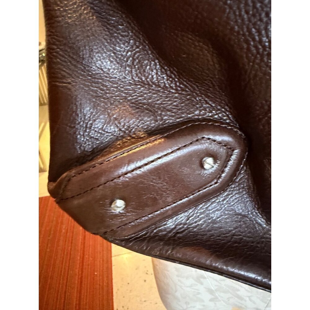 Cole Haan Womens Leather Hobo Bag Rich Brown Silver Hardware Casual - Picture 16 of 16